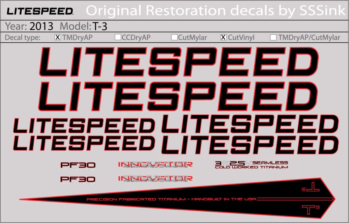 2013 T3 DECAL SET