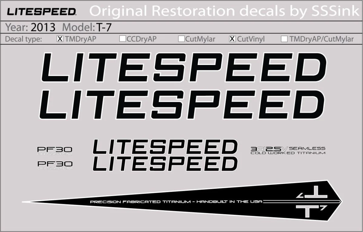 2013 T7 DECAL SET