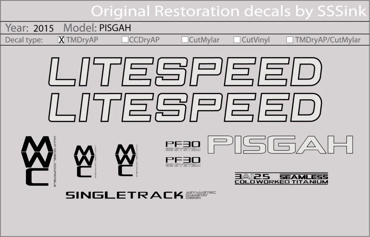 2015 PISGAH DECAL SET