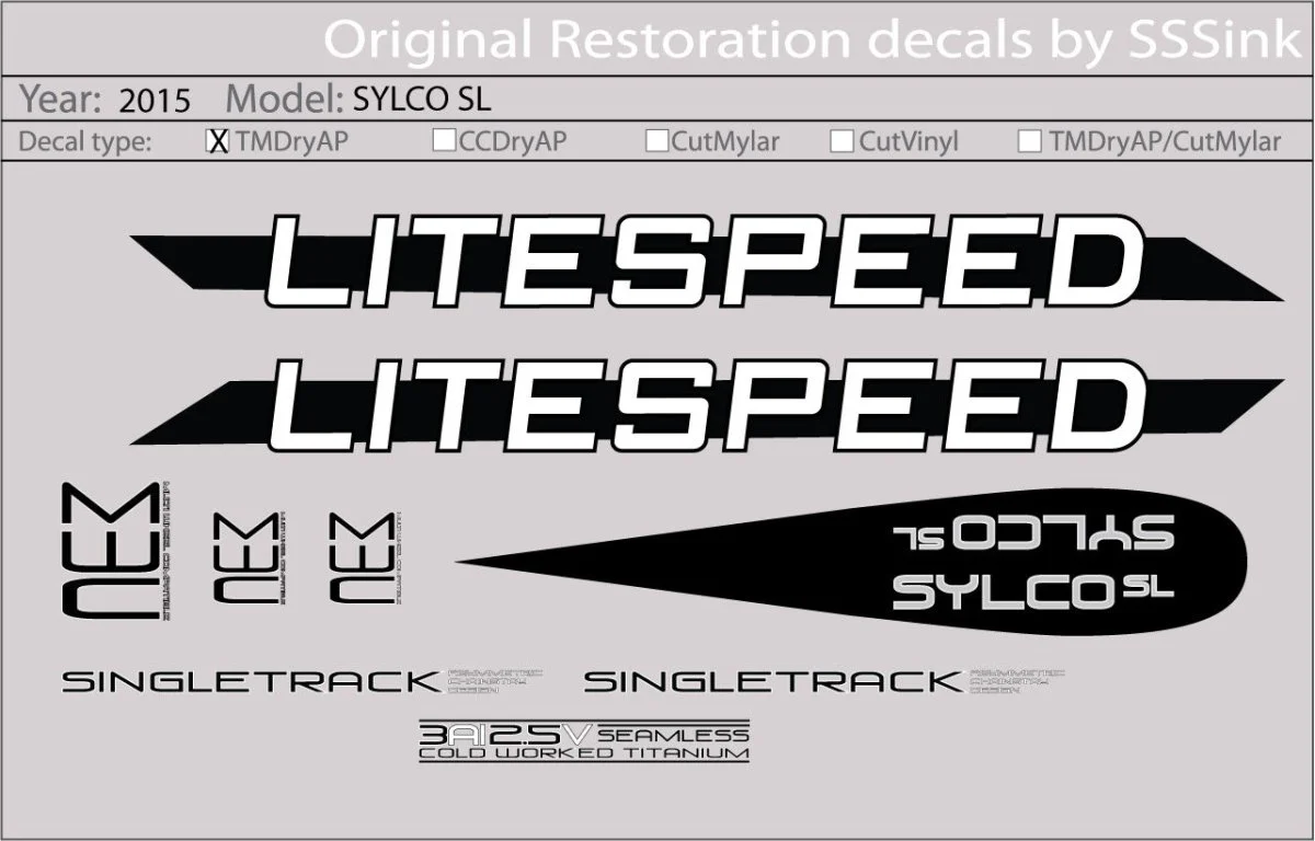 2015 SYLCO SL DECAL SET