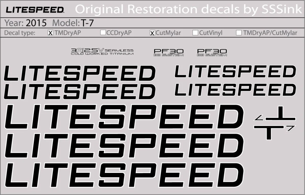 2015 T7 DECAL SET