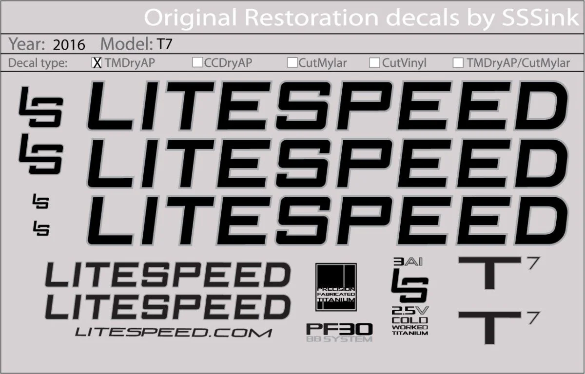 2016 T7 DECAL SET