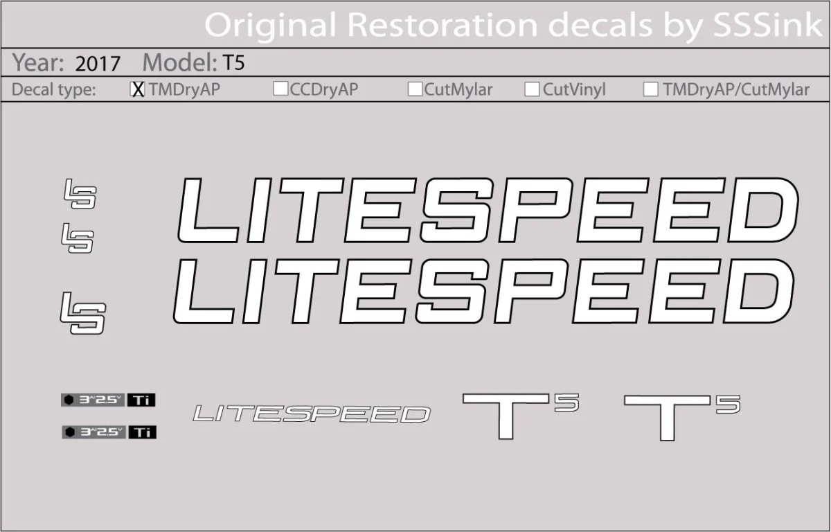 2017 T5 DECAL SET