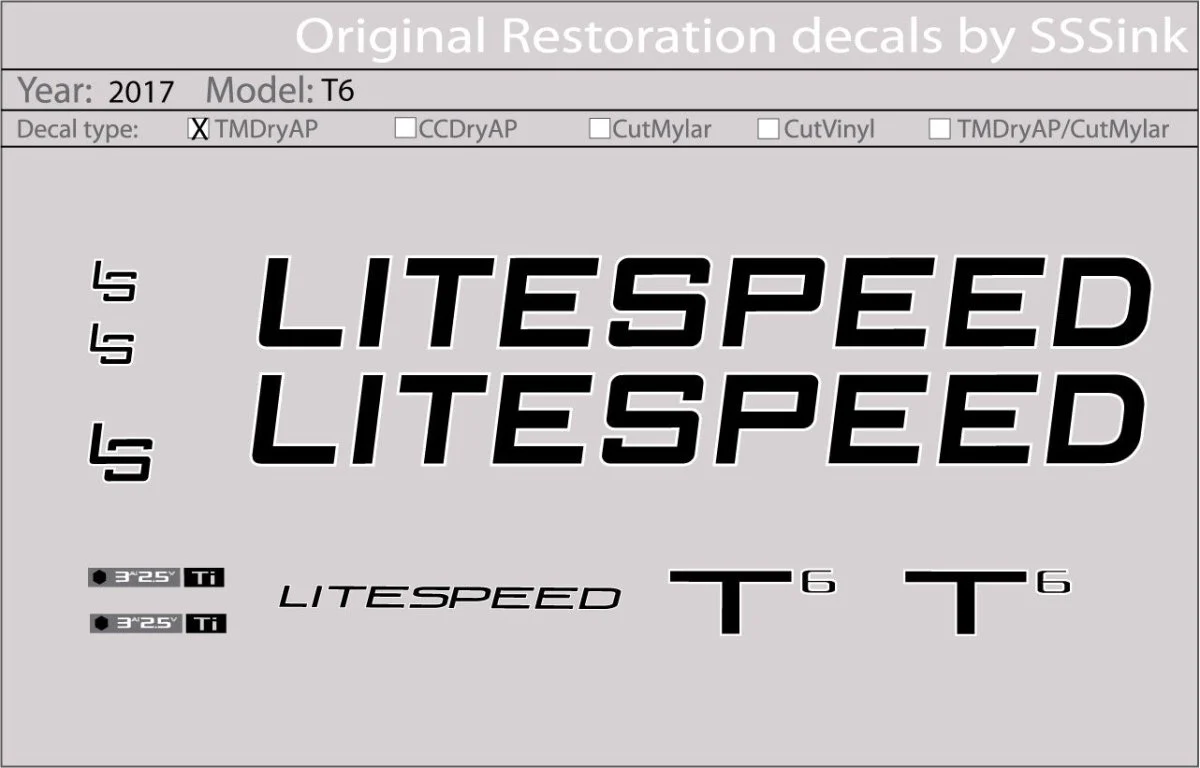 2017 T6 DECAL SET