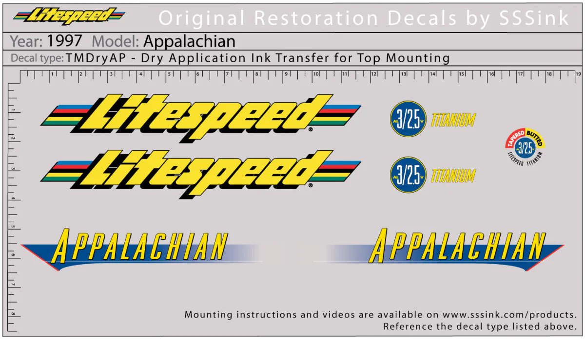 1997 Appalachian Decal Set