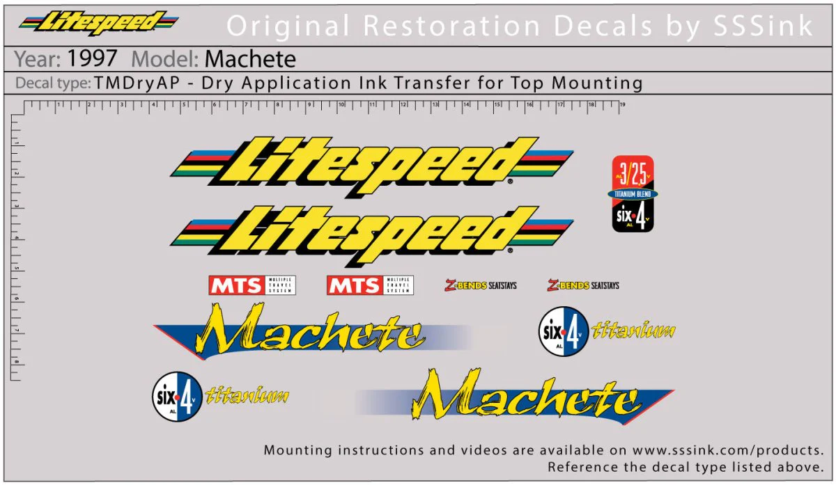 1997 Machete Decal Set