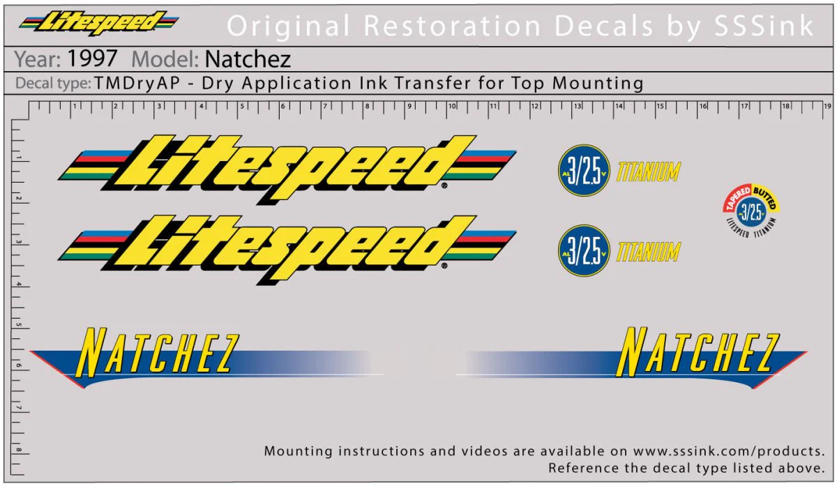 1997 Natchez Decal Set
