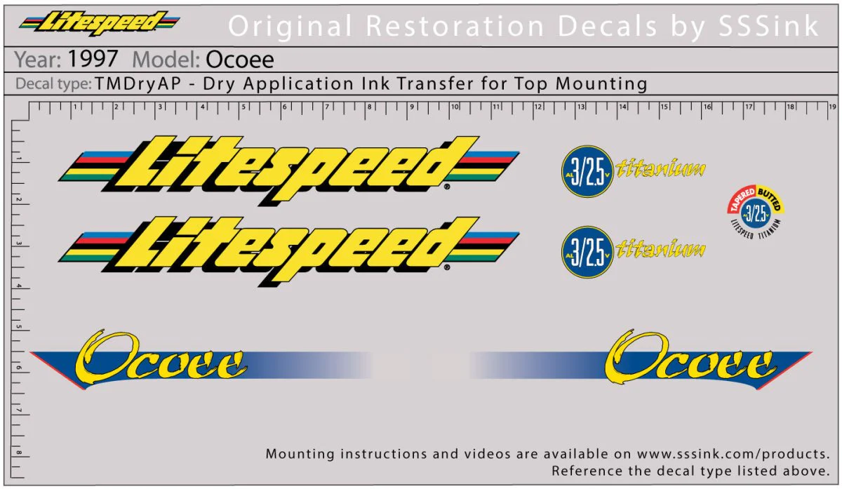1997 Ocoee Decal Set