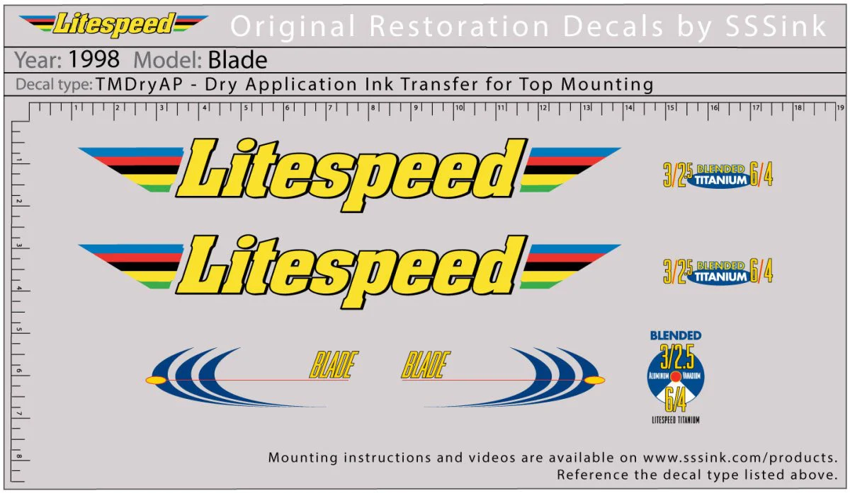 1998 Blade Decal Set