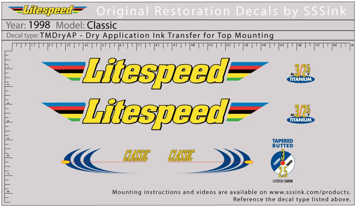 1998 Classic Decal Set