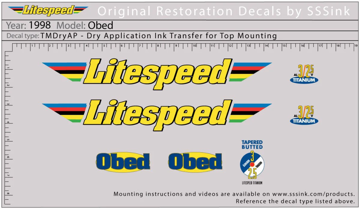 1998 Obed Decal Set