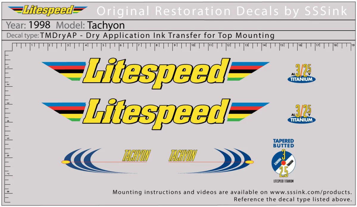 1998 Tachyon Decal Set
