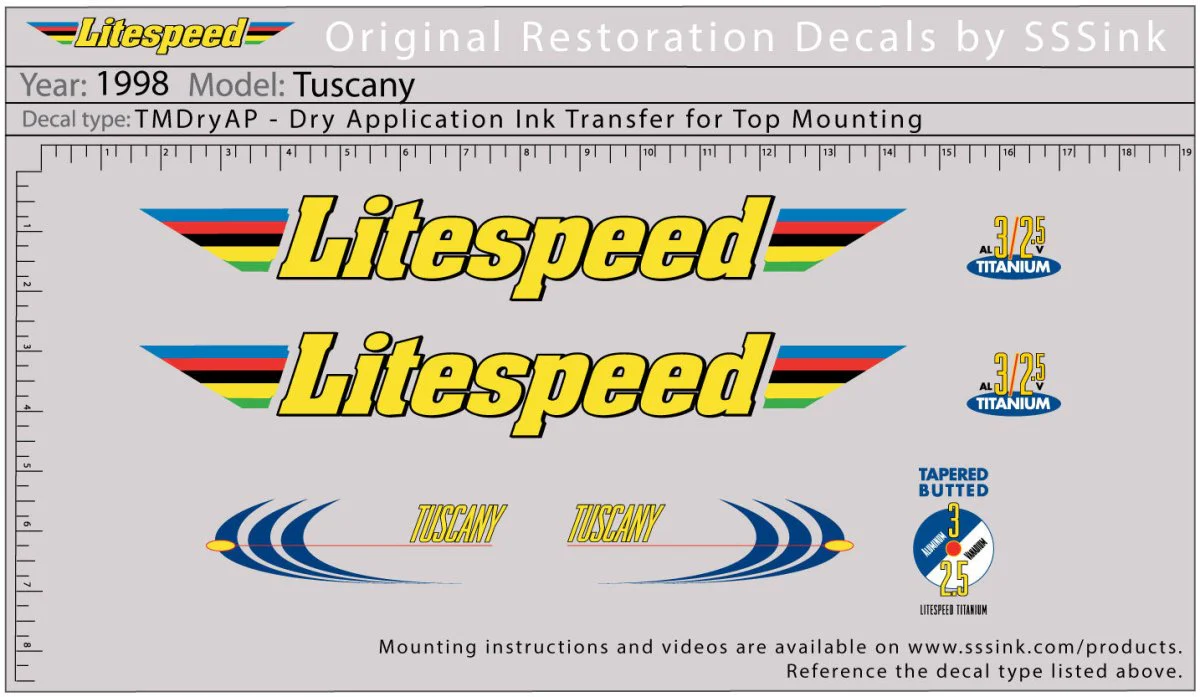 1998 Tuscany Decal Set