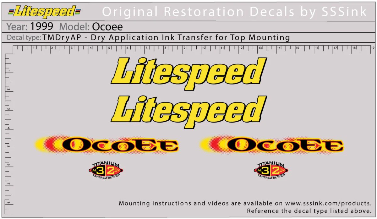 1999 Ocoee Decal Set