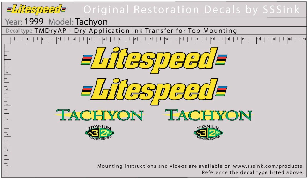 1999 Tachyon Decal Set