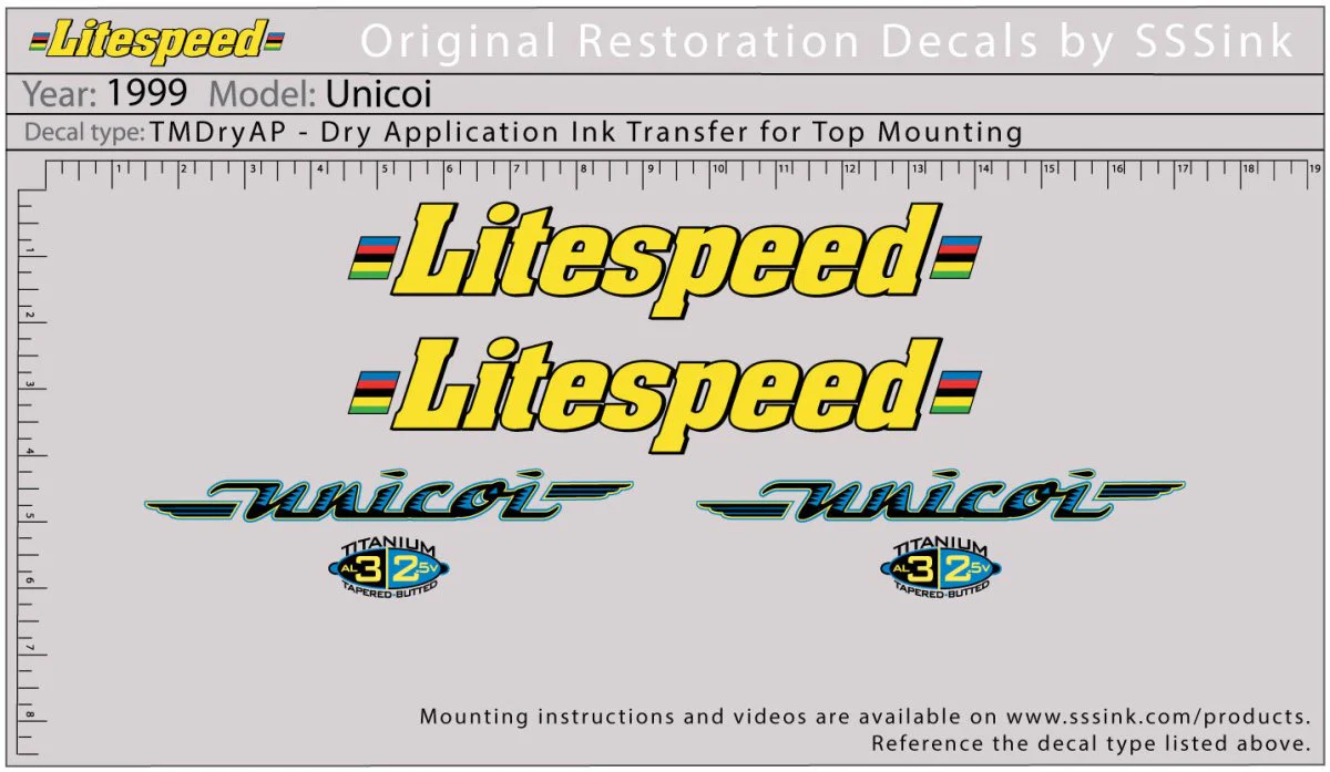 1999 Unicoi Decal Set