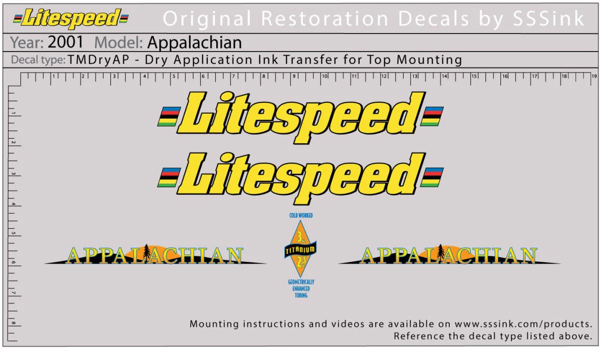 2001 Appalachian Decal Set