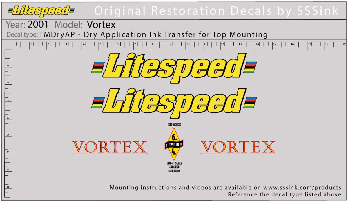 2001 Vortex Decal Set