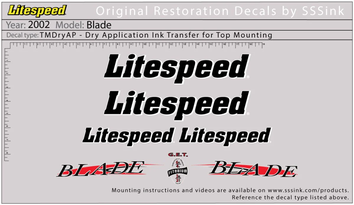 2002 Blade Decal Set