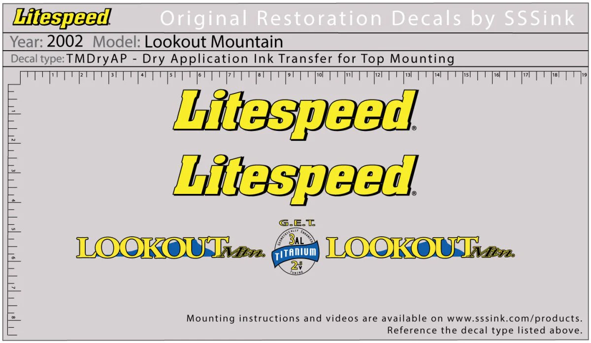 2002 Lookout Mountain Decal Set