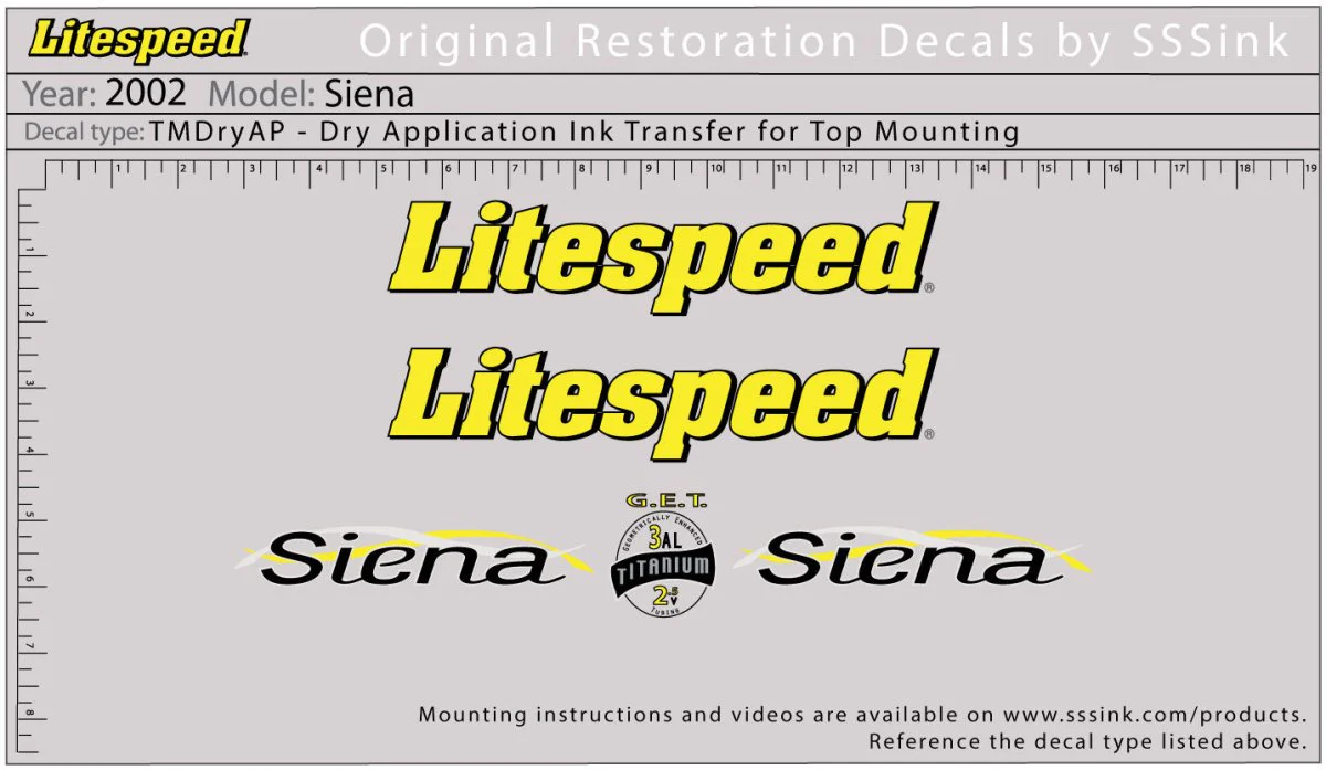 2002 Siena Decal Set