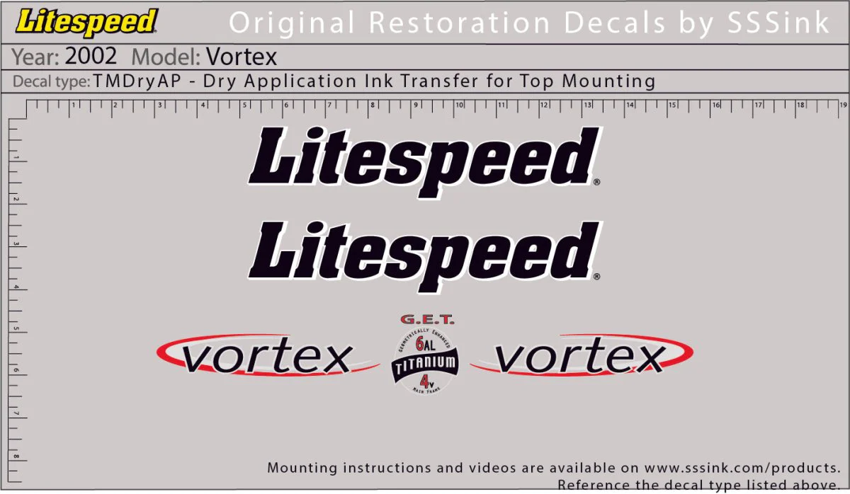 2002 Vortex Decal Set