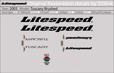 2003 Brushed Tuscany Decal Set