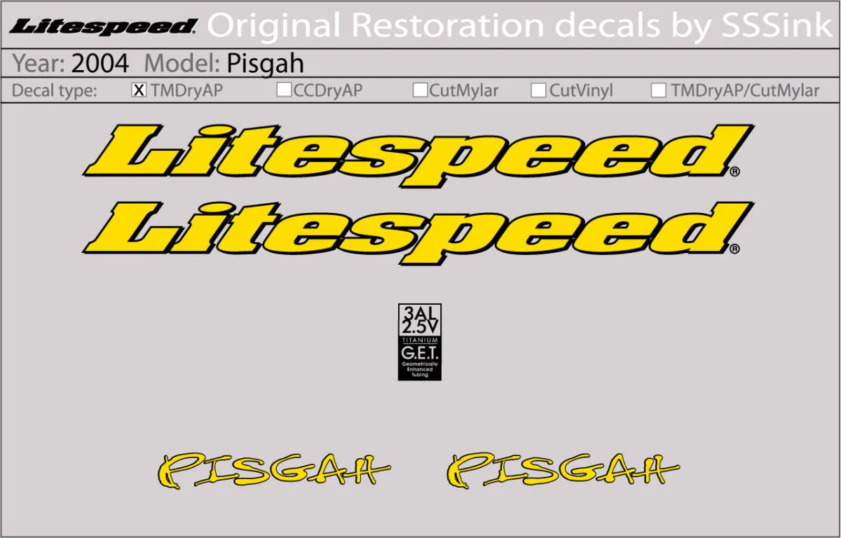 2004 Pisgah Decal Set