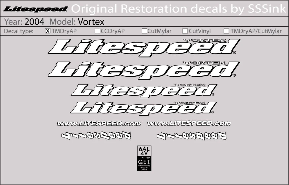2004 Vortex Decal Set