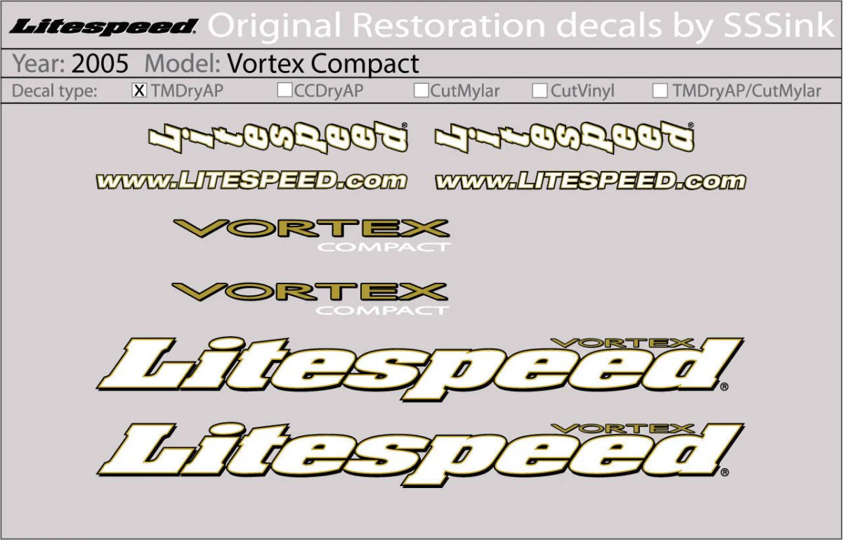 2005 Vortex Compact Decal Set