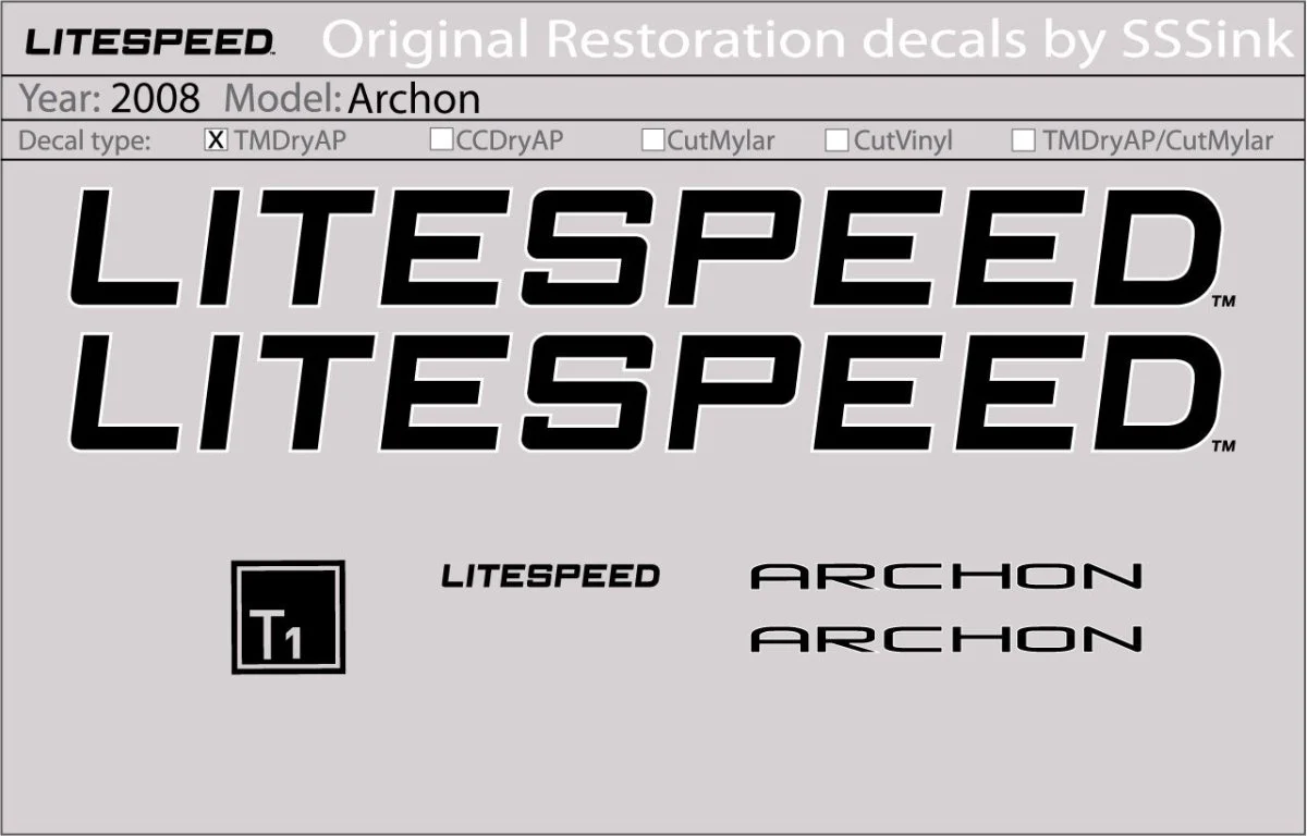 2008 Archon Decal Set