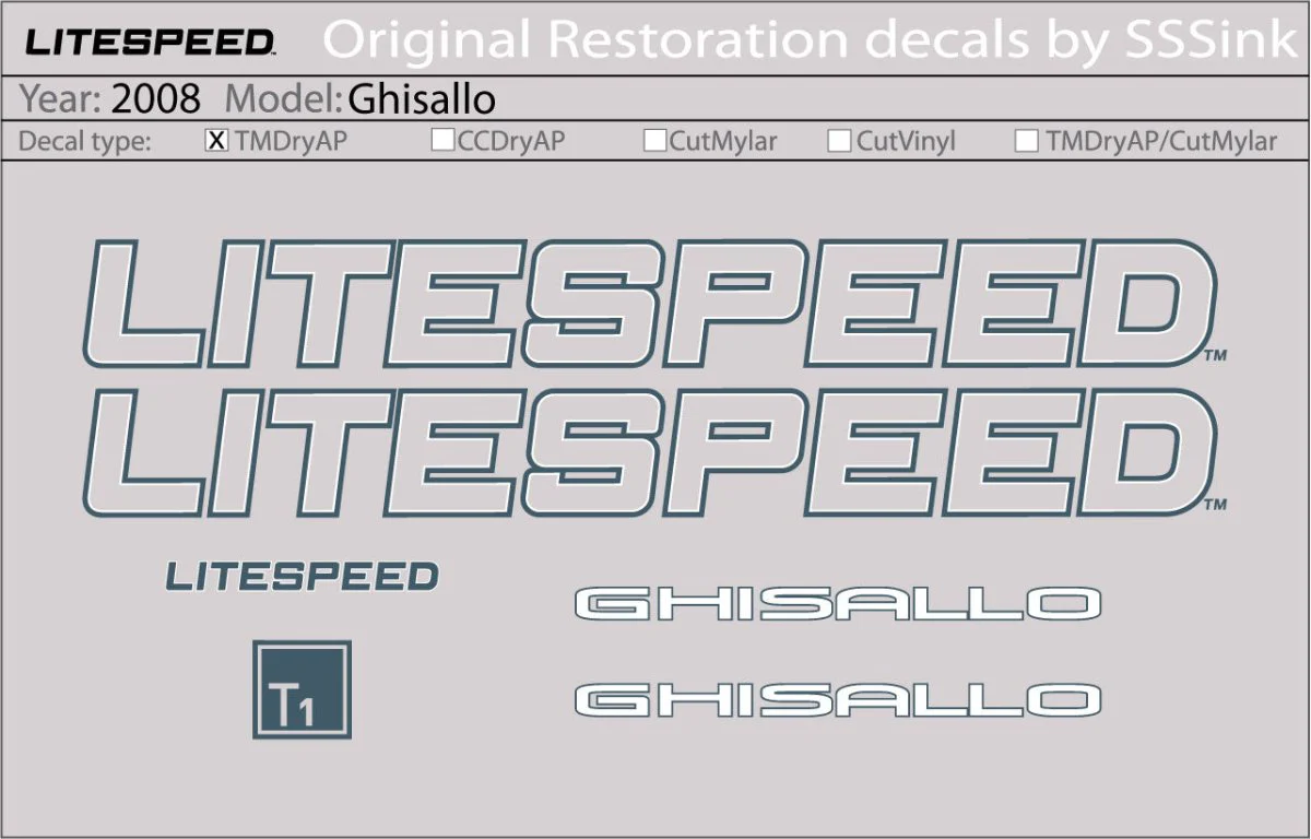 2008 Ghisallo Decal Set