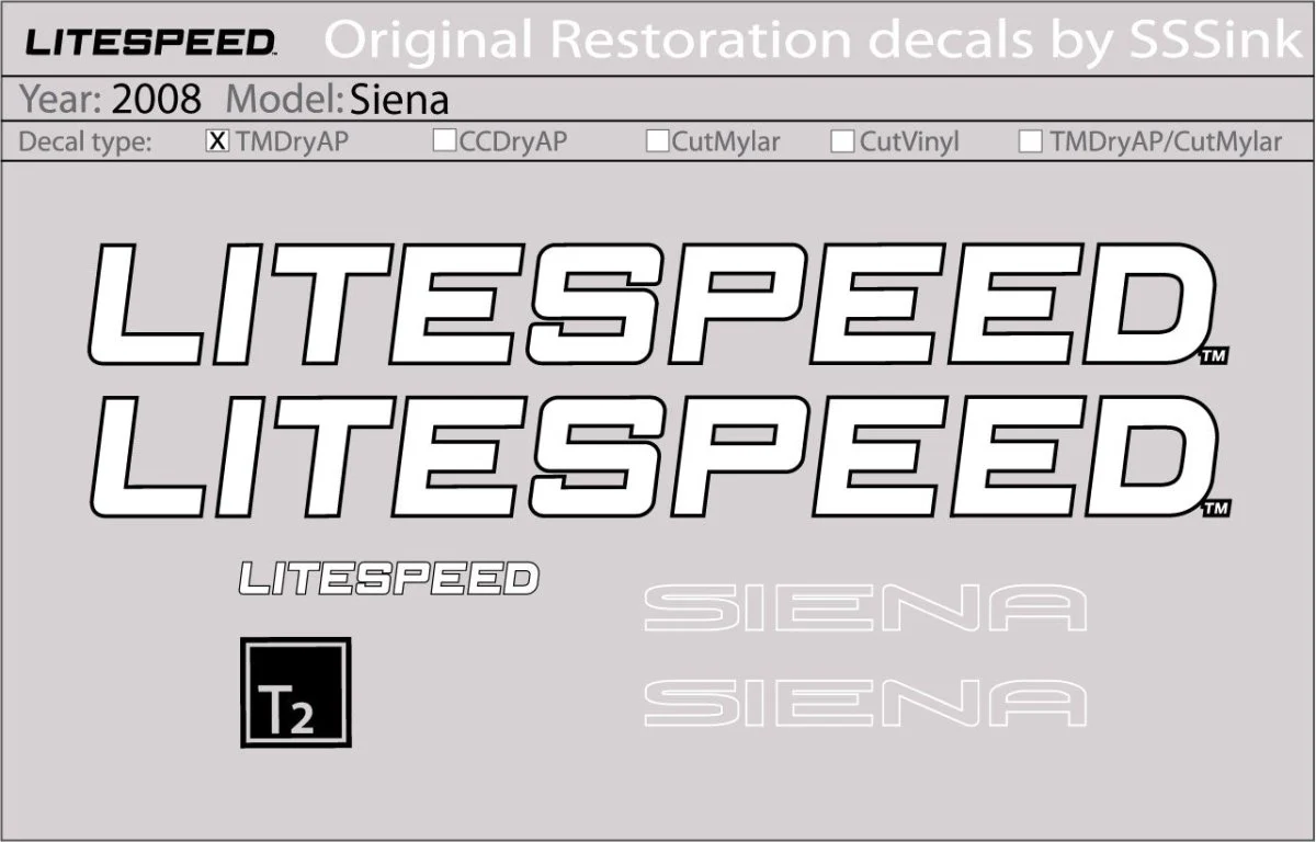 2008 Siena Decal Set