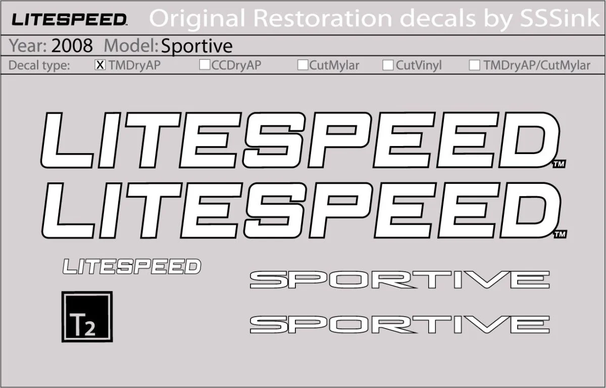 2008 Sportive Decal Set