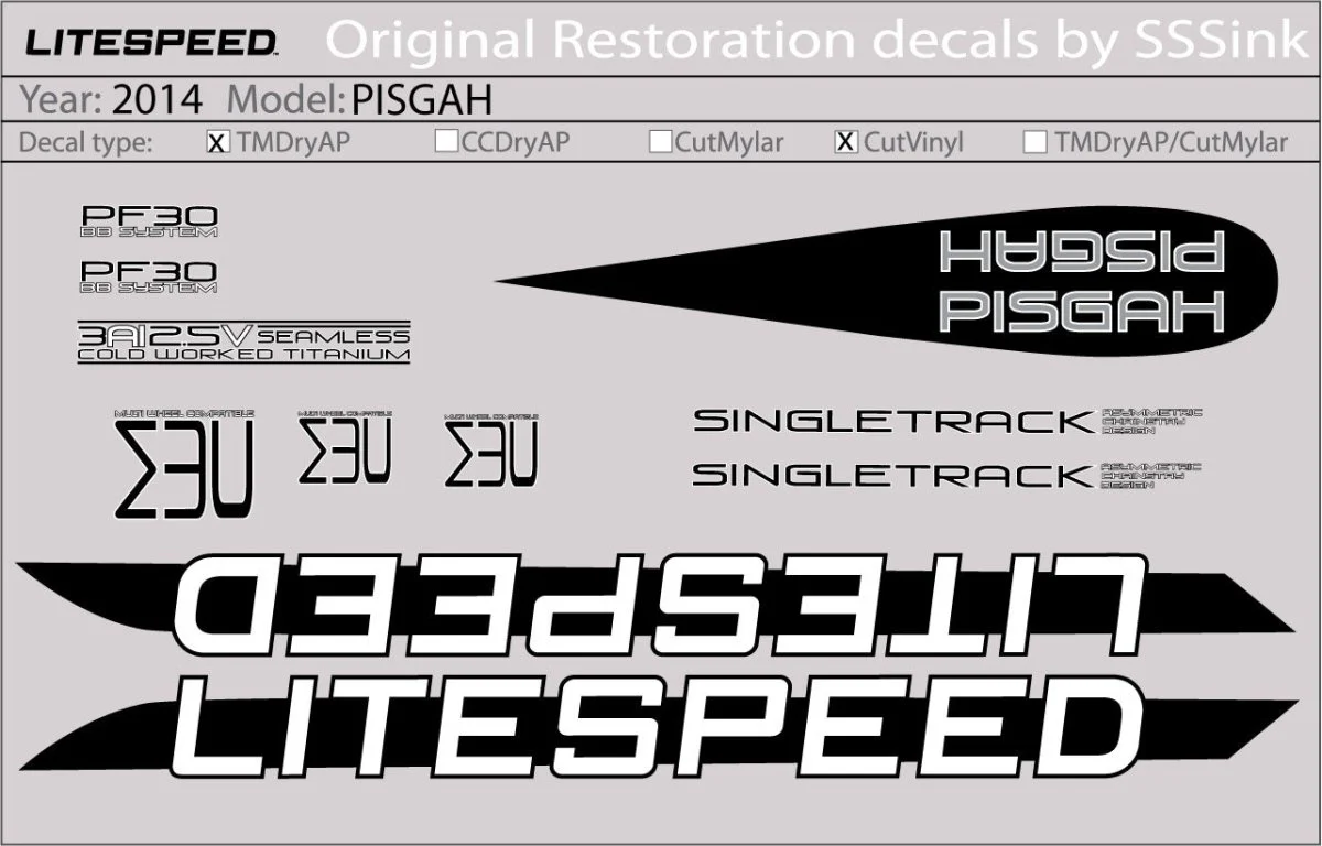 2014 PISGAH DECAL SET